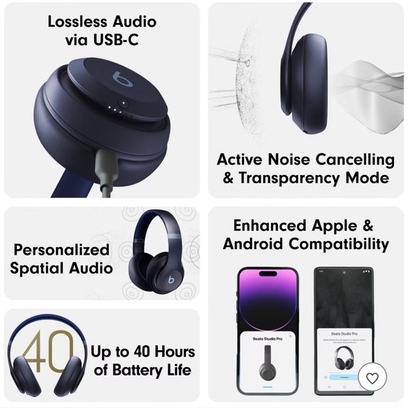 Beats Studio Pro Bluetooth Wireless Headphones - Picture 2 of 9